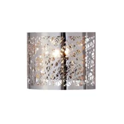 PURE DAY Wandleuchte Grate Chromfarben