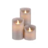 BUTLERS® GLOWING FLAME LED Kerzen 3er-Set Grau