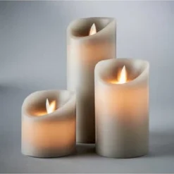 BUTLERS® GLOWING FLAME LED Kerzen 3er-Set Grau -LAURA Innenleuchten & WeinVerkaufsladen unnamed file 337