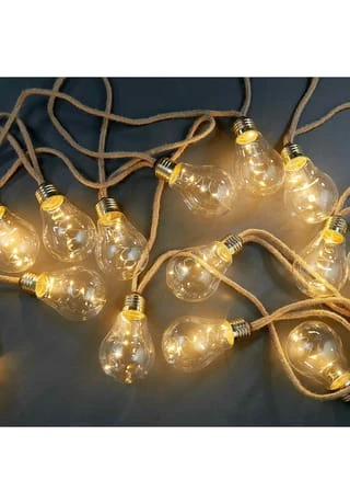 BUTLERS® BULB LIGHTS LED Lichterkette Mit Naturseil 15 Lichter Und Stecker 4 BUTLERS® BULB LIGHTS LED Lichterkette Mit Naturseil 15 Lichter Und Stecker – Bild 2