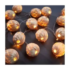 BUTLERS® BONDI LIGHTS LED-Lichterkette 20 Bambuslichter Mit USB-Batteriefach