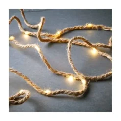 BUTLERS® FARMHOUSE LED Outdoor-Lichterkette Naturseil 100 Lichter Mit Stecker