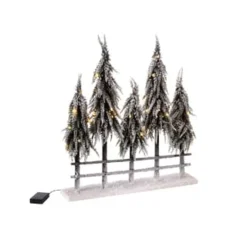 PURE DAY LED-Deko-Objekt Tannen-Quintett Weiß