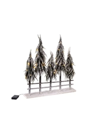 PURE DAY LED-Deko-Objekt Tannen-Quintett Weiß 3 PURE DAY LED-Deko-Objekt Tannen-Quintett Weiß