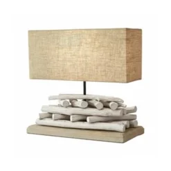 LOBERON Tischlampe Caribou Leinen/weiß Leinen/weiß