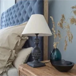 LOBERON Tischlampe Noredien Leinen/grau Leinen/ Grau -LAURA Innenleuchten & WeinVerkaufsladen unnamed file 528