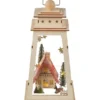 GALERIA Home LED Holz-Laterne Mit Haus Natur