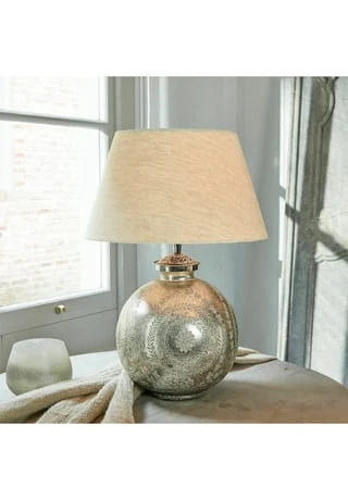 LOBERON Tischlampe Villanueva Antiksilber/leinen Antiksilber/leinen 5 LOBERON Tischlampe Villanueva Antiksilber/leinen Antiksilber/leinen – Bild 3